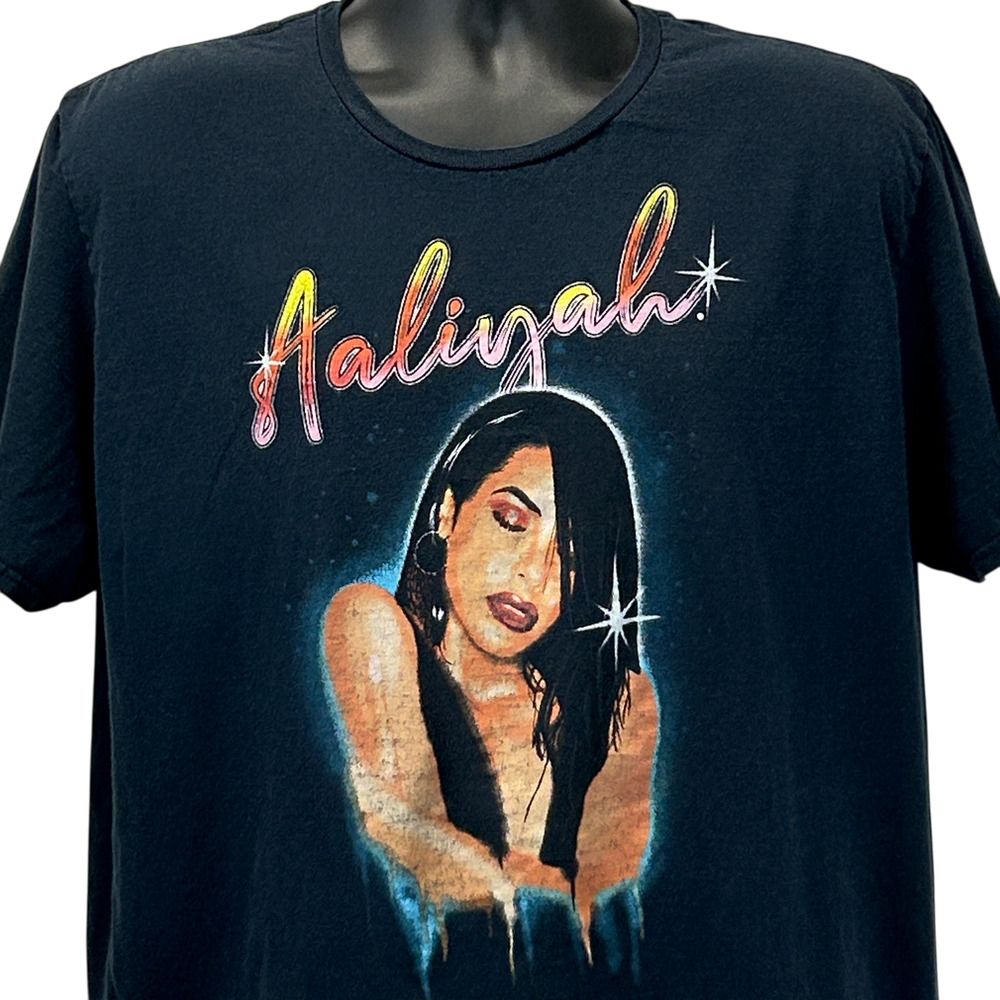 Aaliyah T Shirt Unisex XL X-Large Black Rap Hip Hop Short Sleeve Graphic Tee